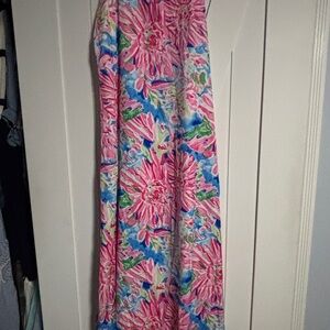 SHEIN Floral Maxi Dress in Pink and Blue